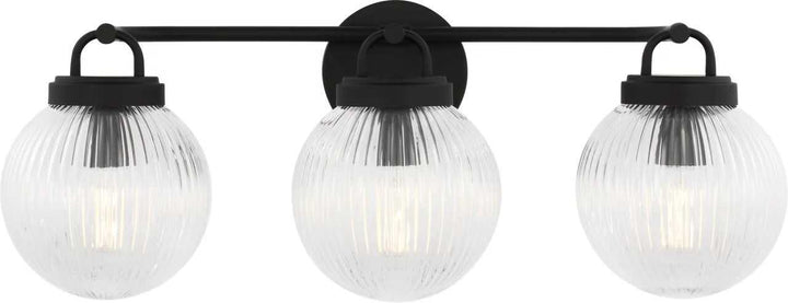 Preston Three Light Vanity in Midnight Black Visual Comfort Studio Canada