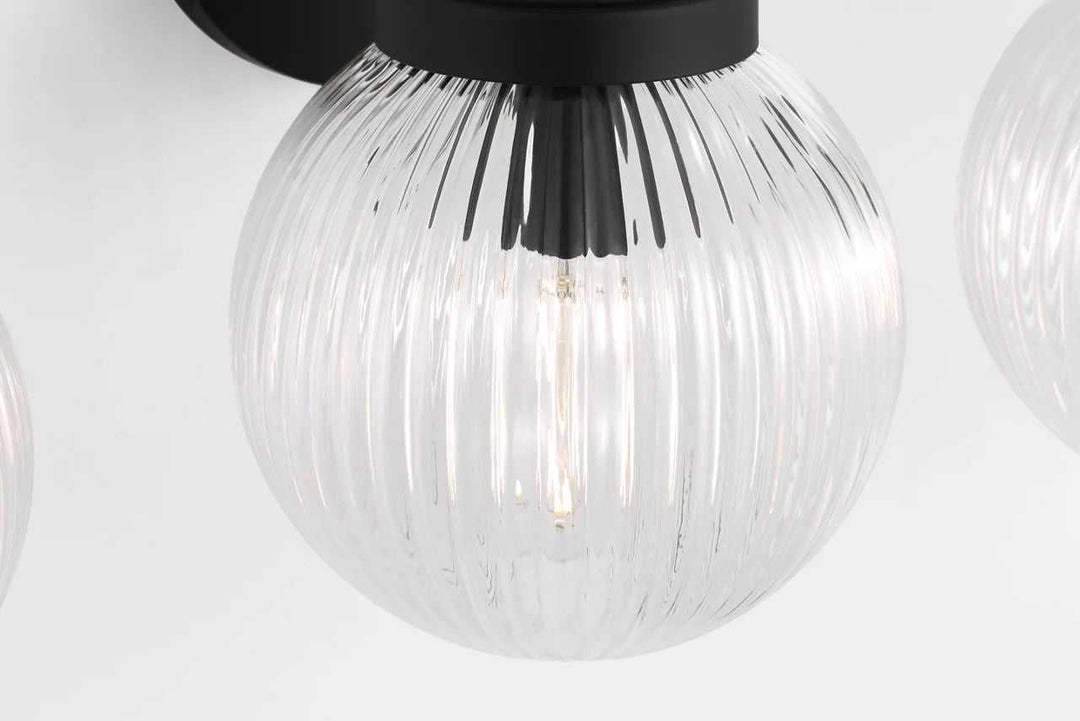 Preston Three Light Vanity in Midnight Black Visual Comfort Studio Canada