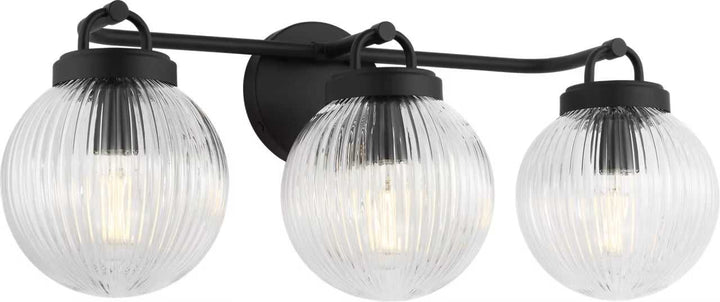 Preston Three Light Vanity in Midnight Black Visual Comfort Studio Canada