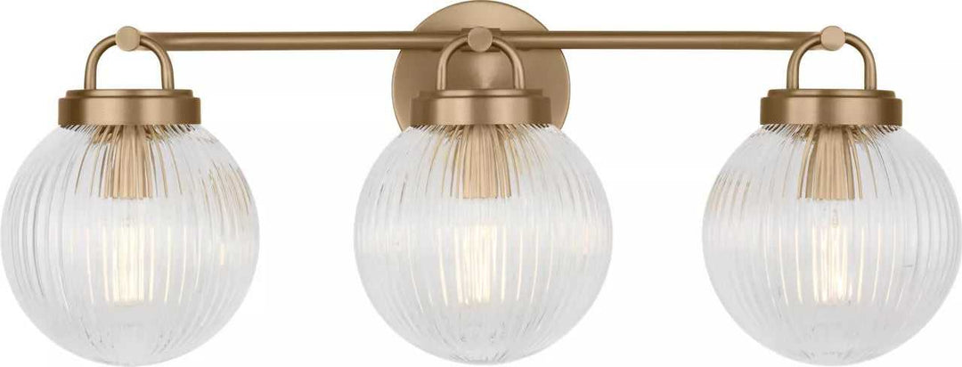Preston Three Light Vanity in Satin Brass Visual Comfort Studio Canada