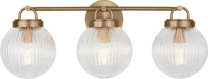 Preston Three Light Vanity in Satin Brass Visual Comfort Studio Canada