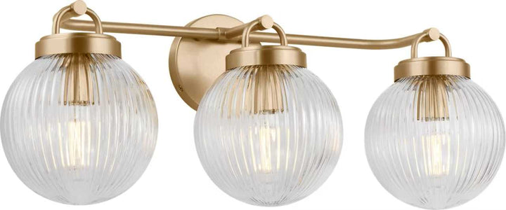 Preston Three Light Vanity in Satin Brass Visual Comfort Studio Canada
