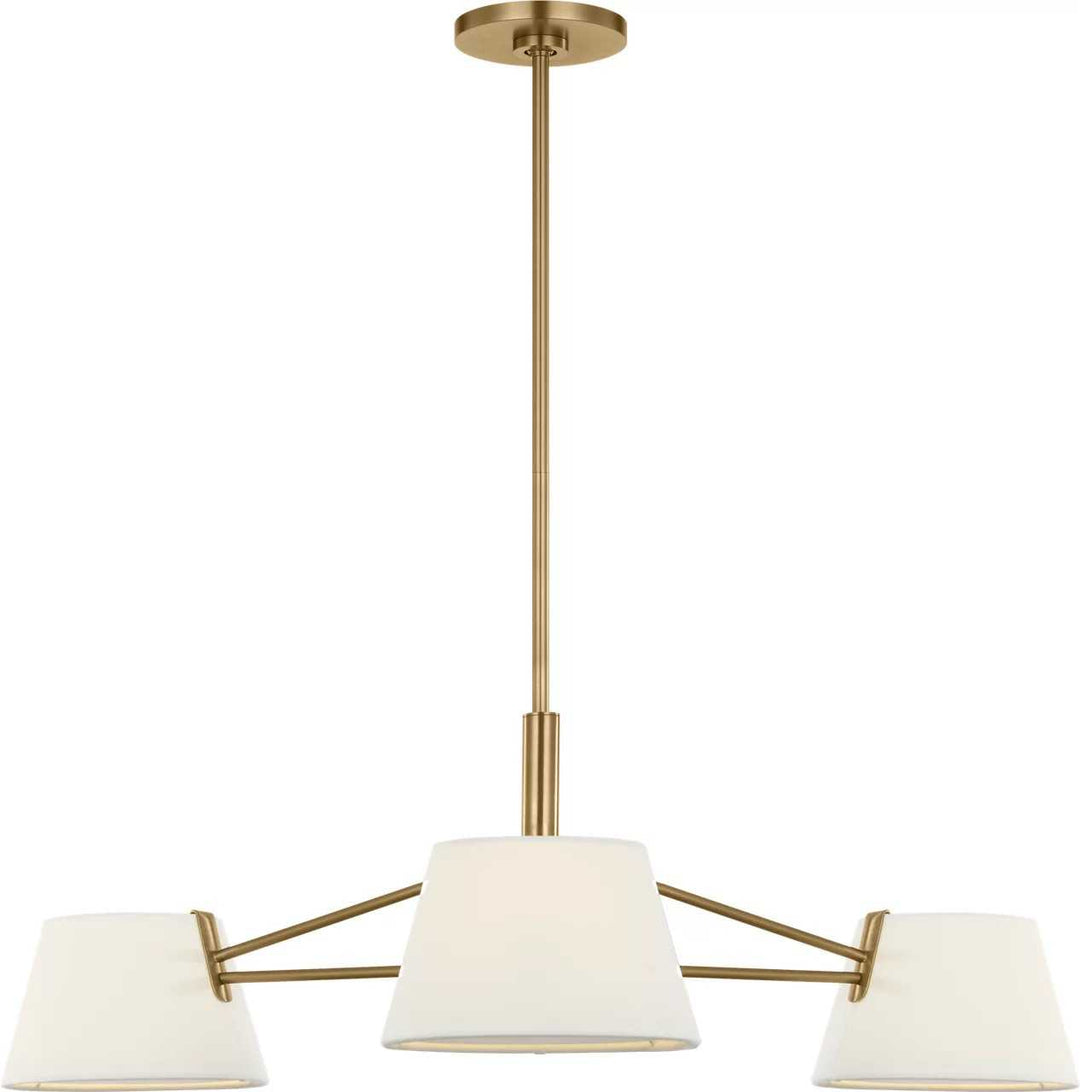 Hale Three Light Chandelier in Estate Brass Visual Comfort Studio Canada