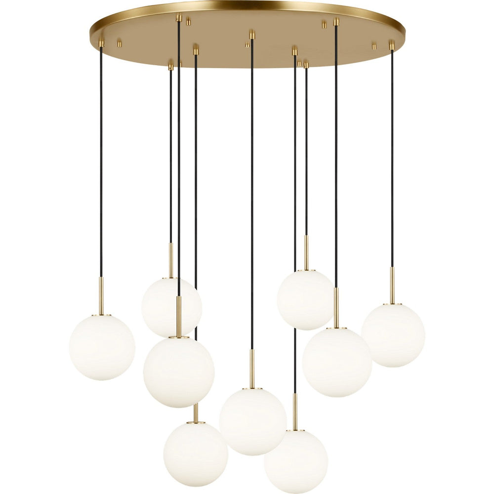 Sorelle Nine Light Chandelier in Estate Brass Visual Comfort Studio Canada