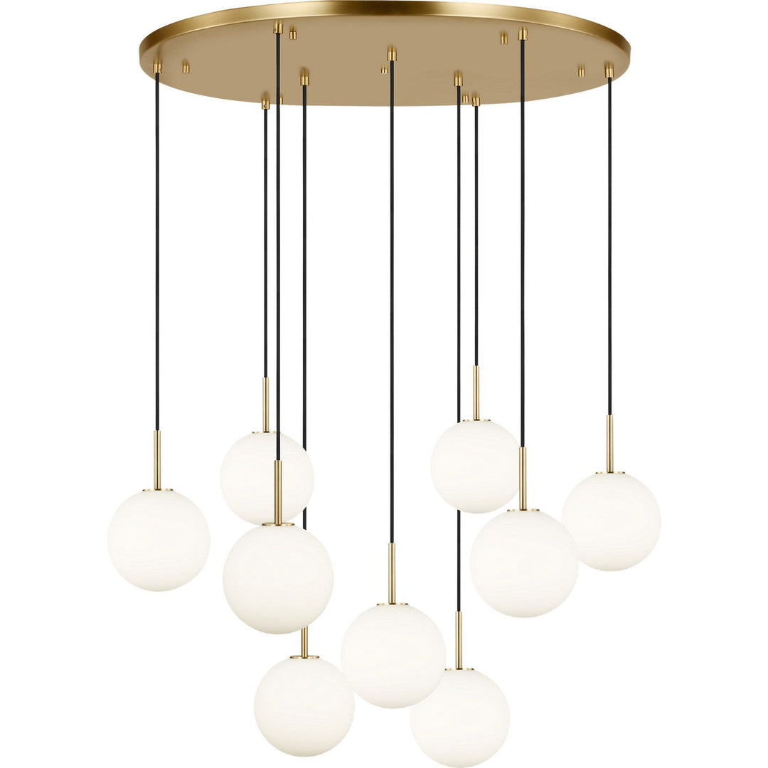 Sorelle Nine Light Chandelier in Estate Brass Visual Comfort Studio Canada