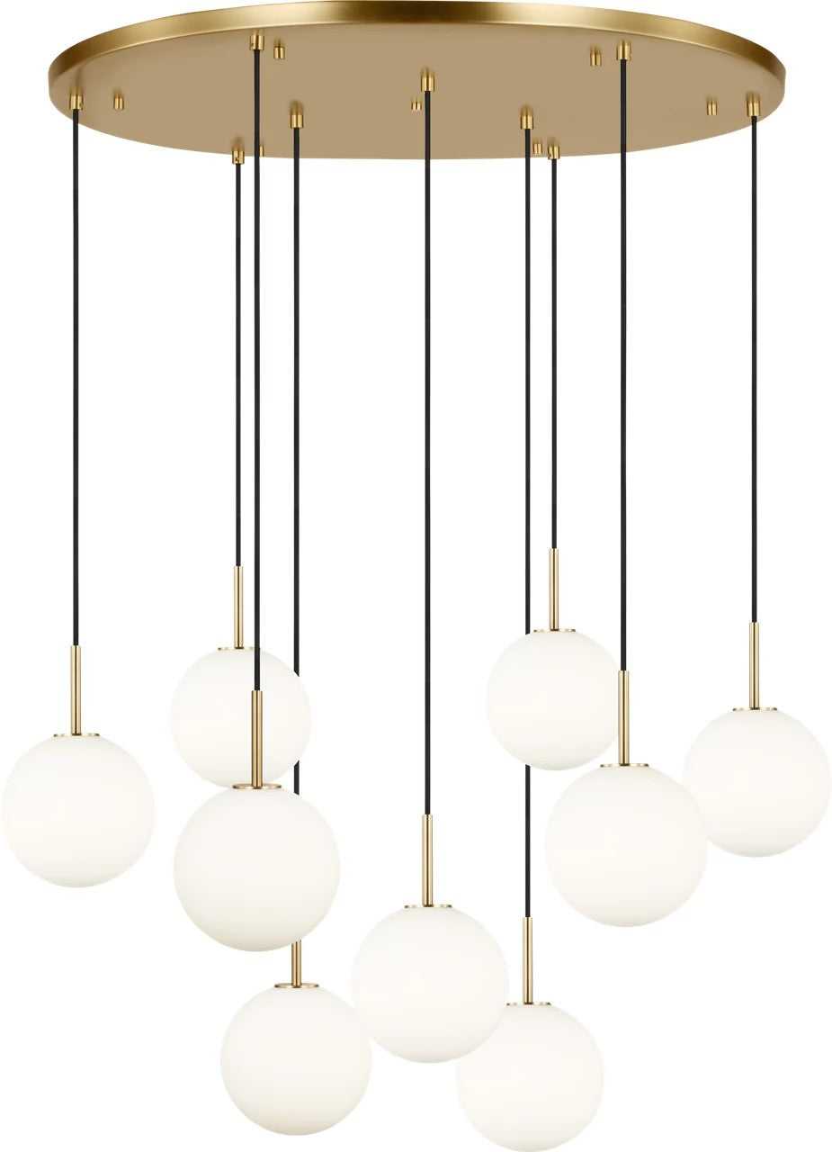Sorelle Nine Light Chandelier in Estate Brass Visual Comfort Studio Canada