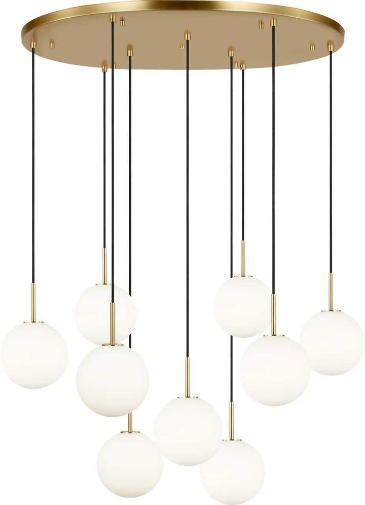 Sorelle Nine Light Chandelier in Estate Brass Visual Comfort Studio Canada