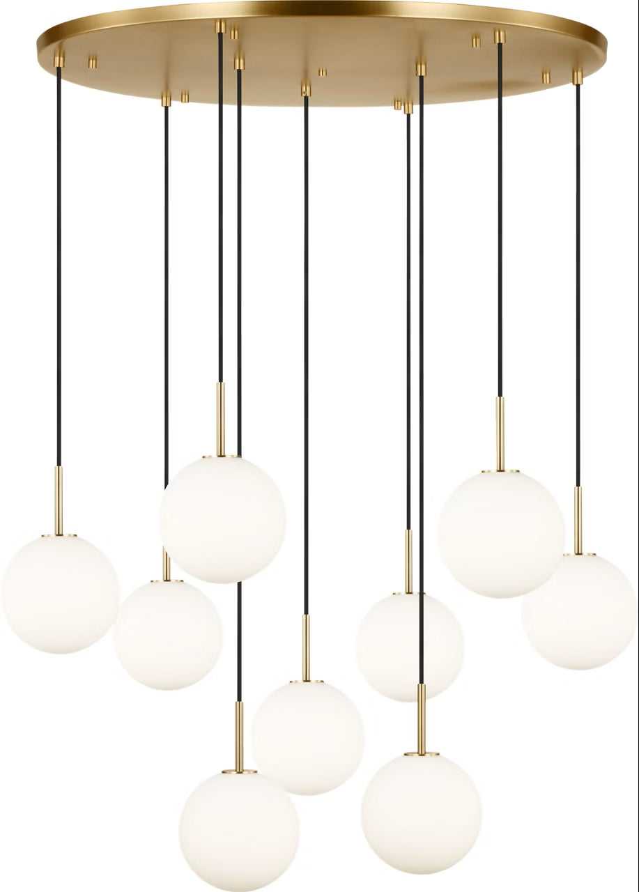 Sorelle Nine Light Chandelier in Estate Brass Visual Comfort Studio Canada