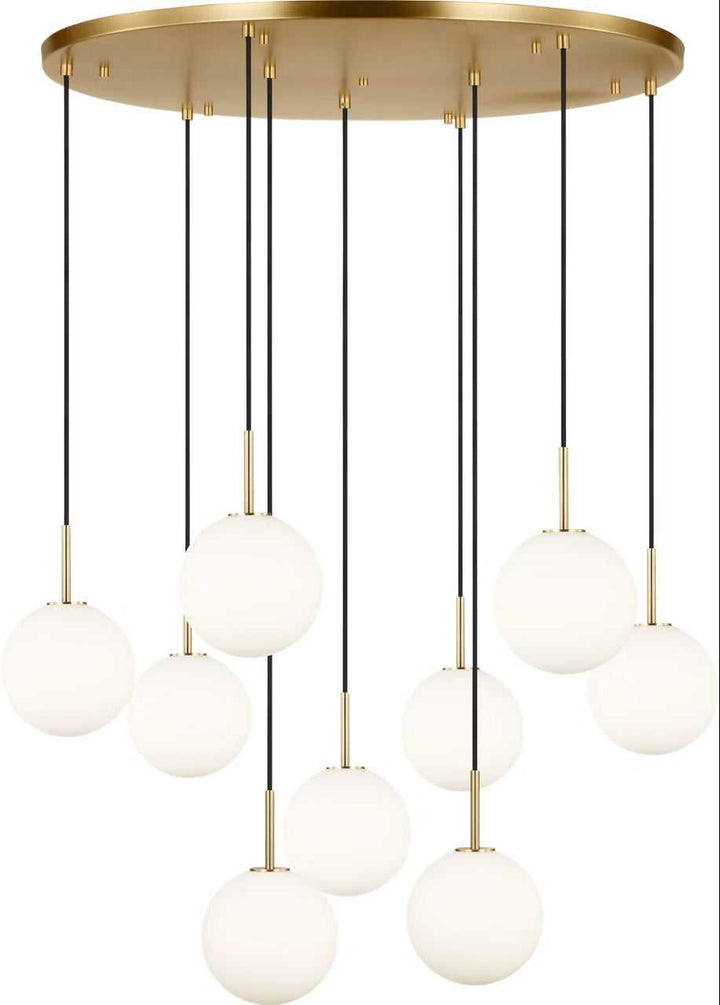 Sorelle Nine Light Chandelier in Estate Brass Visual Comfort Studio Canada
