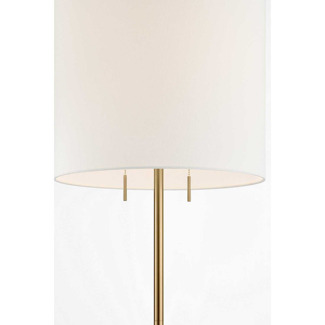 Sayer Two Light Floor Lamp in Estate Brass Visual Comfort Studio Canada