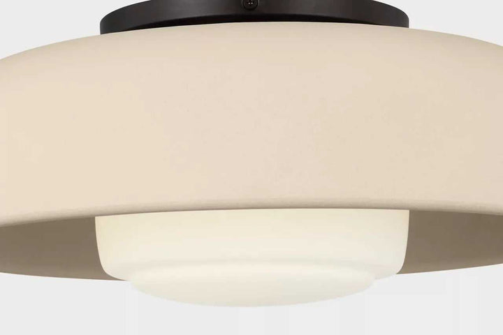 Liora One Light Flush Mount in Aged Iron Visual Comfort Studio Canada