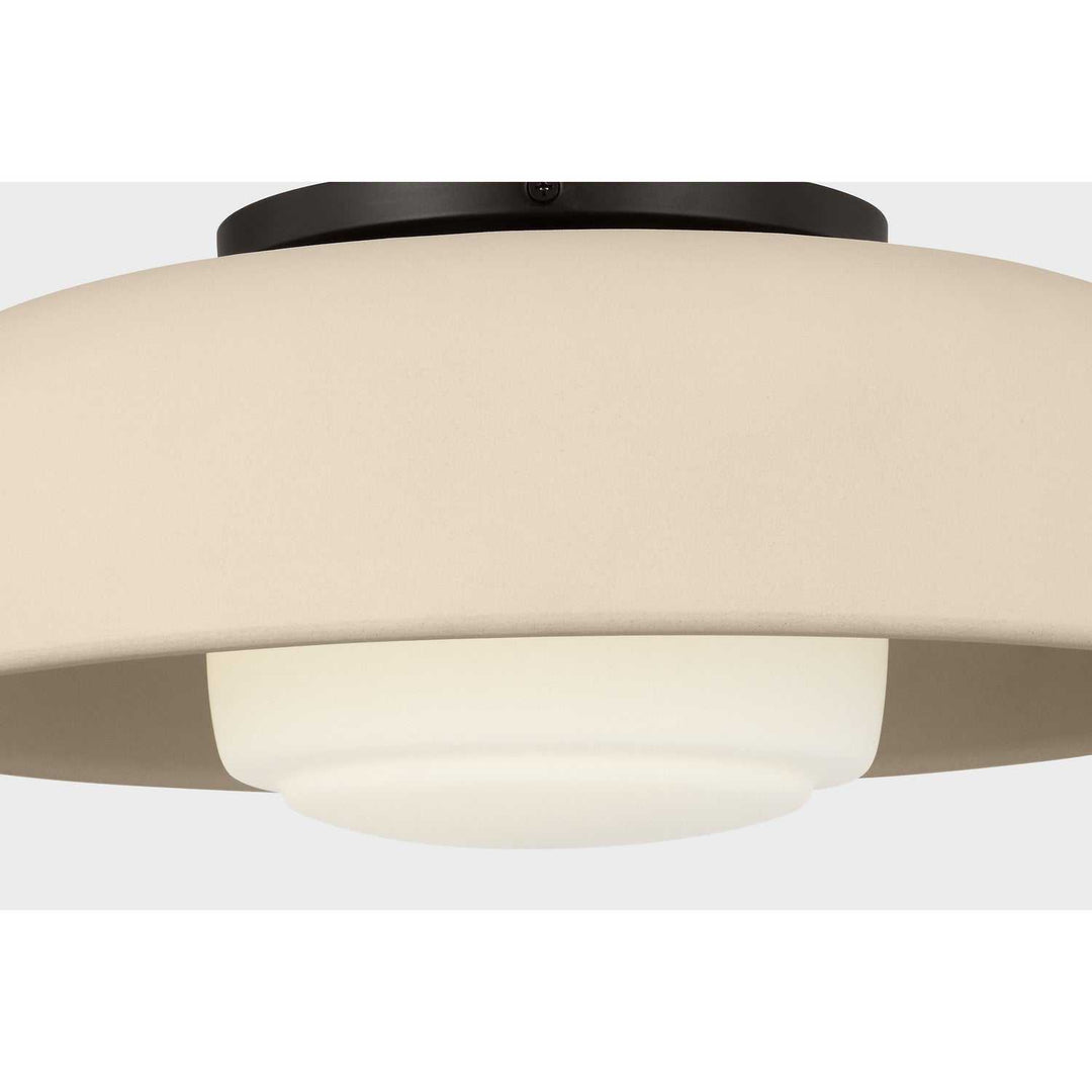 Liora One Light Flush Mount in Aged Iron Visual Comfort Studio Canada
