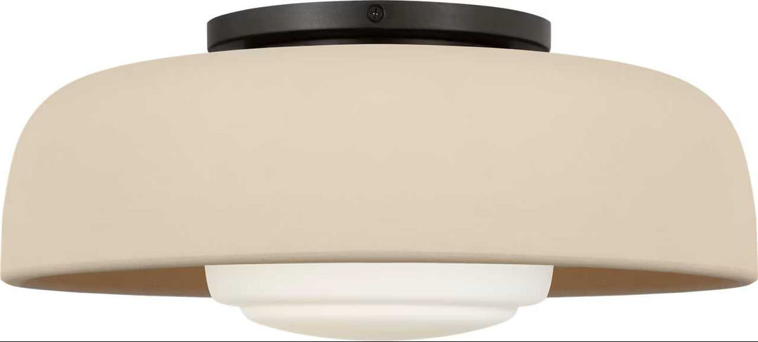 Liora One Light Flush Mount in Aged Iron Visual Comfort Studio Canada
