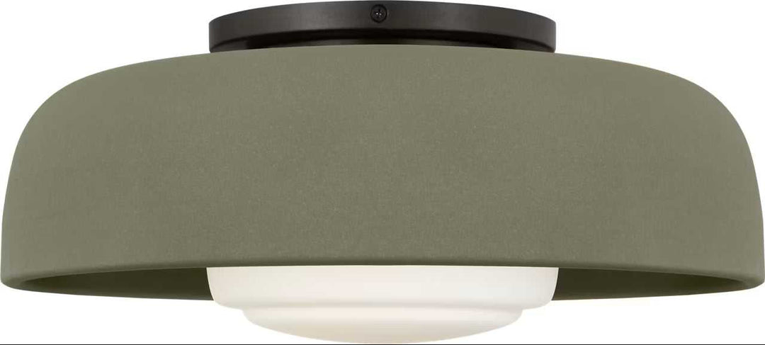Liora One Light Flush Mount in Aged Iron Visual Comfort Studio Canada