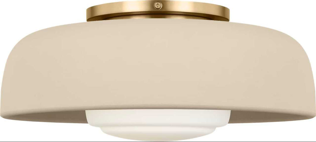 Liora One Light Flush Mount in Estate Brass Visual Comfort Studio Canada