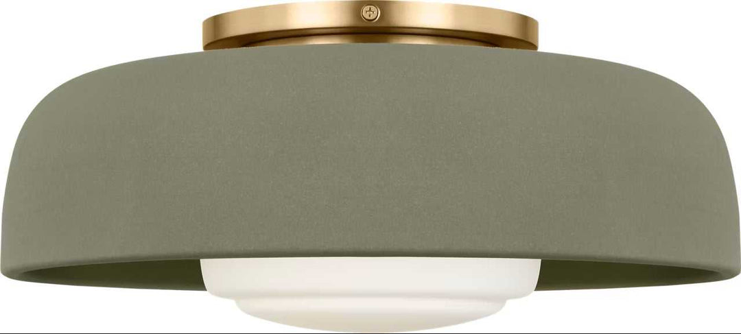 Liora One Light Flush Mount in Estate Brass Visual Comfort Studio Canada