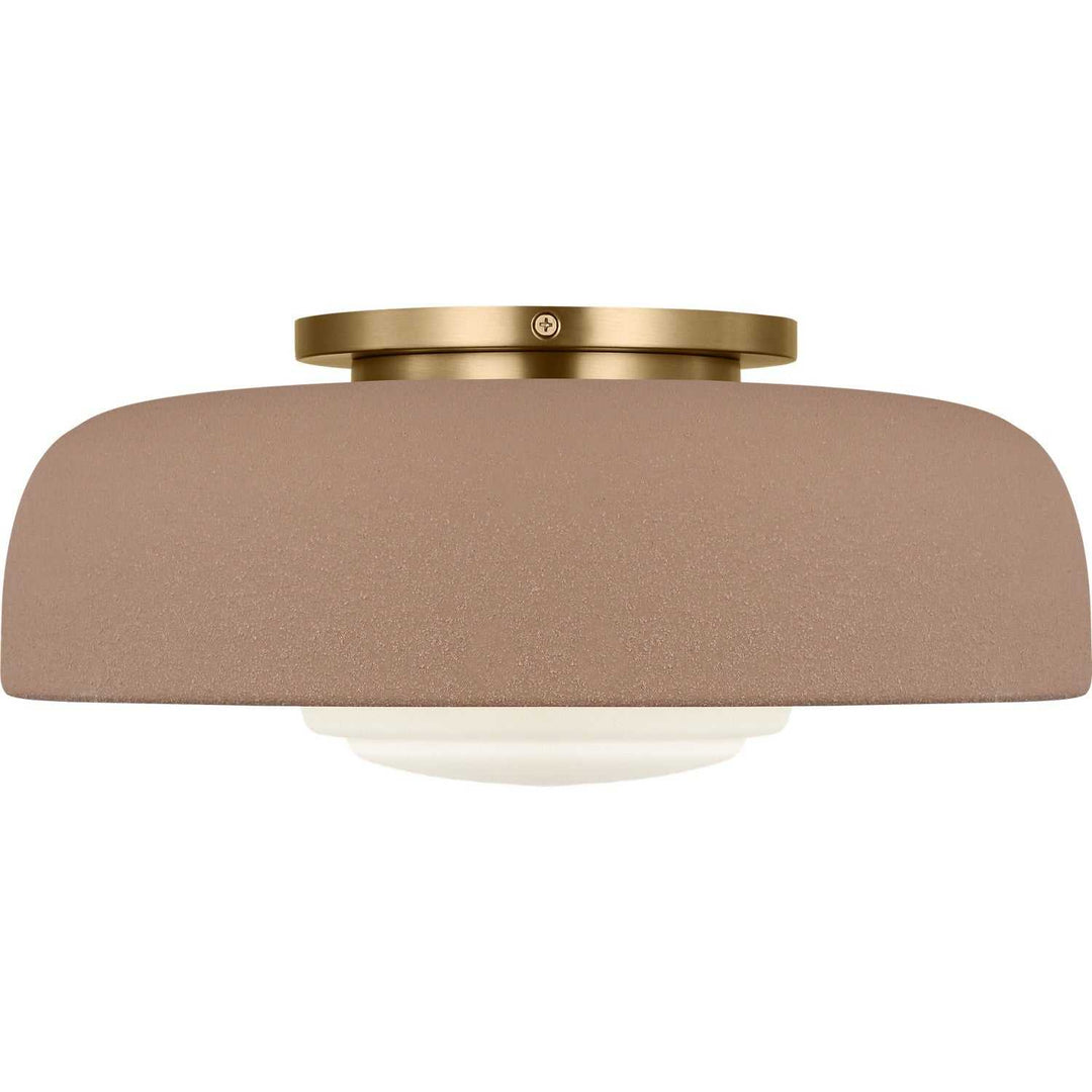 Liora One Light Flush Mount in Estate Brass Visual Comfort Studio Canada