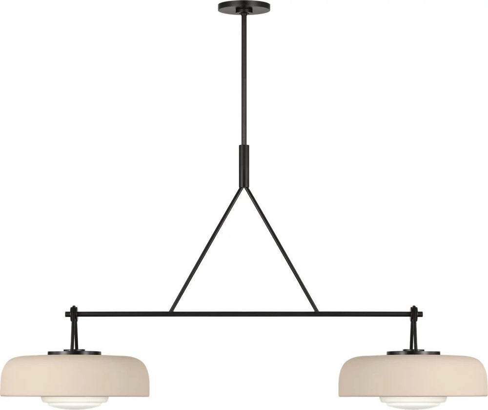 Liora Two Light Linear Chandelier in Aged Iron Visual Comfort Studio Canada