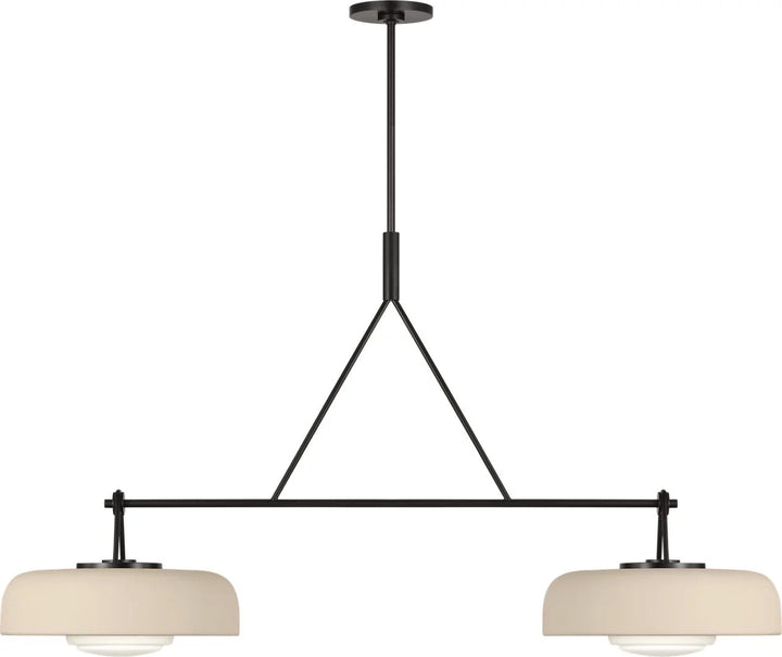 Liora Two Light Linear Chandelier in Aged Iron Visual Comfort Studio Canada