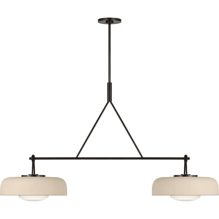 Liora Two Light Linear Chandelier in Aged Iron Visual Comfort Studio Canada