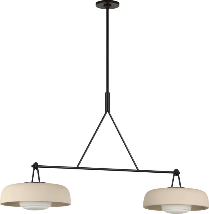Liora Two Light Linear Chandelier in Aged Iron Visual Comfort Studio Canada