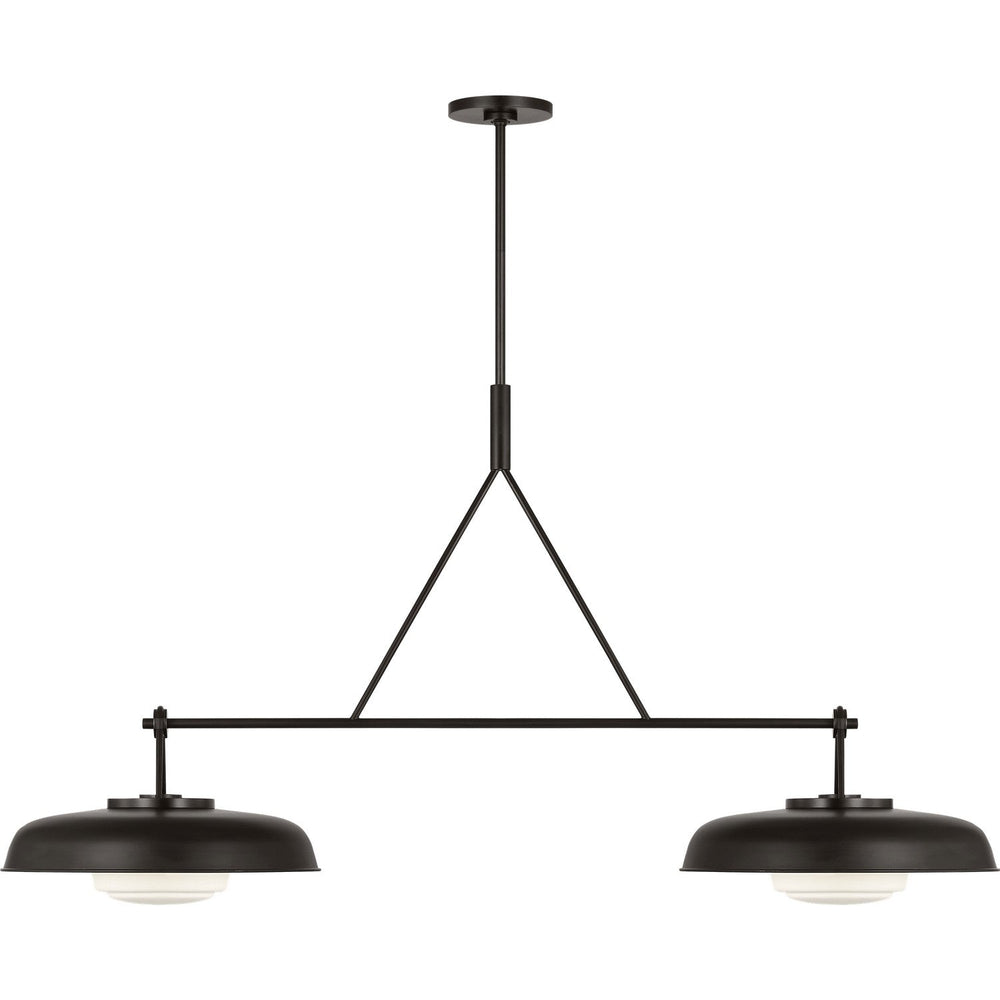 Liora Two Light Linear Chandelier in Aged Iron Visual Comfort Studio Canada