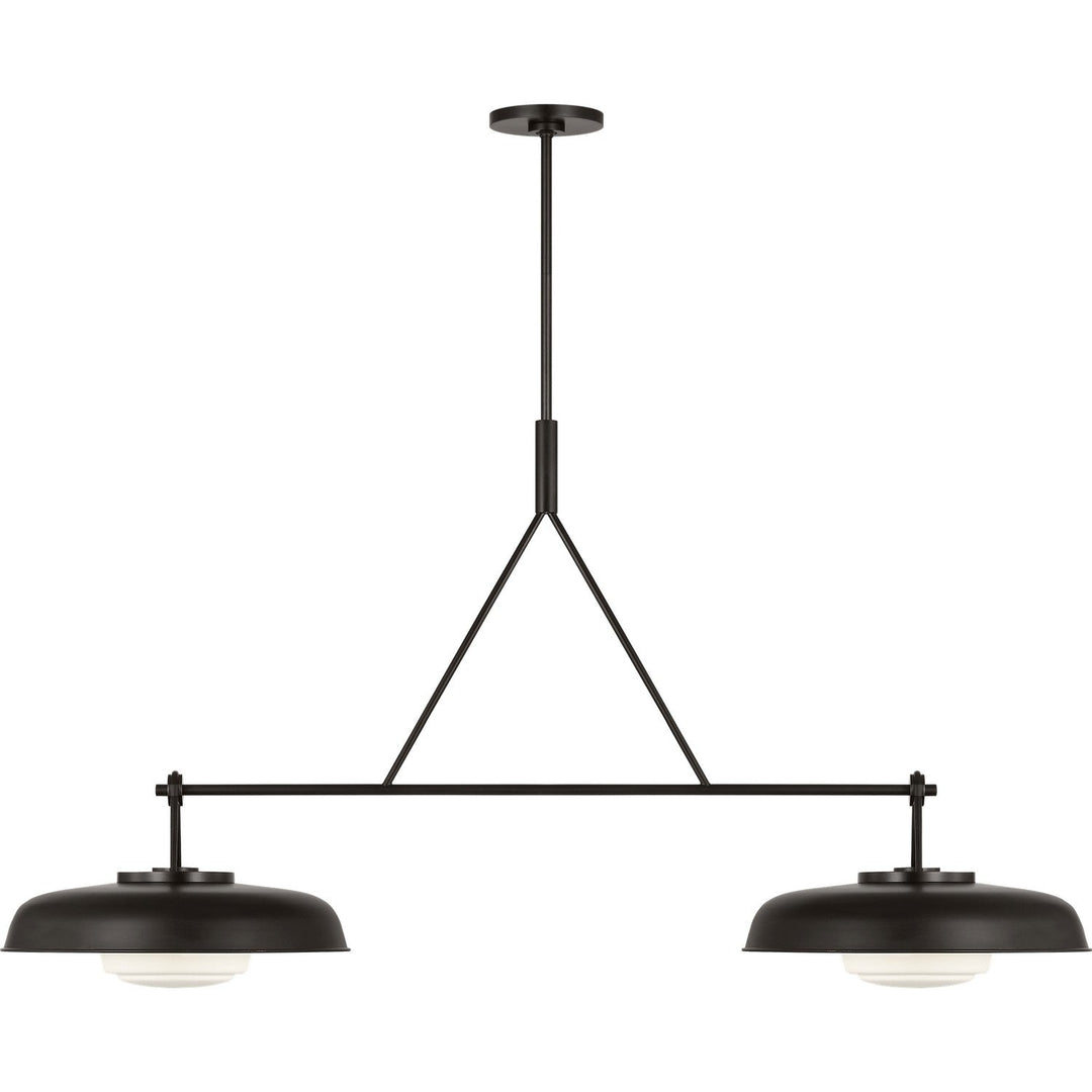 Liora Two Light Linear Chandelier in Aged Iron Visual Comfort Studio Canada