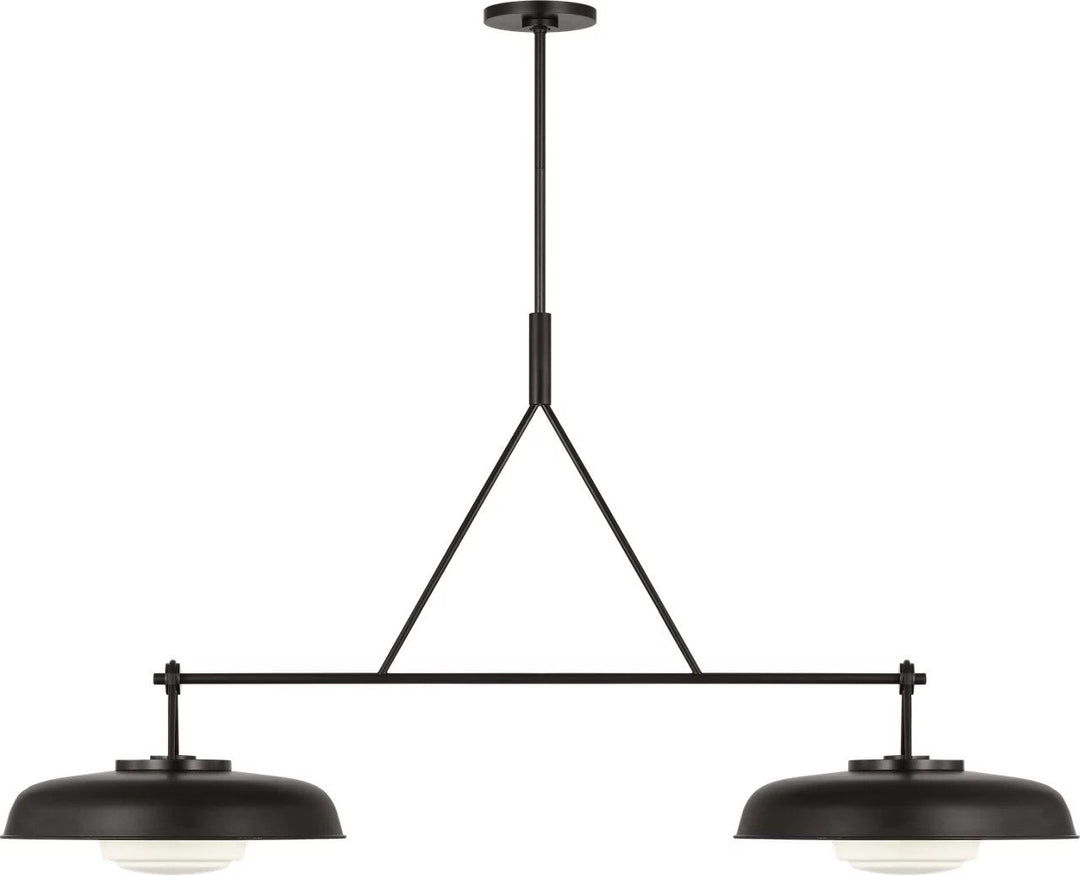 Liora Two Light Linear Chandelier in Aged Iron Visual Comfort Studio Canada