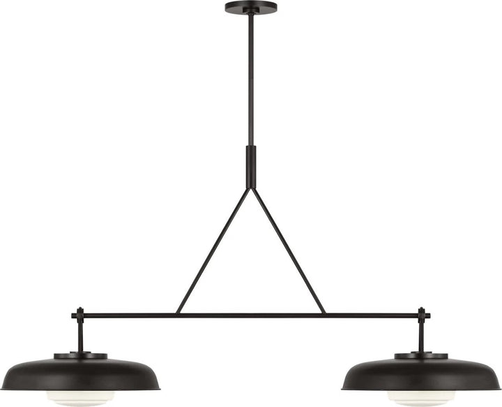Liora Two Light Linear Chandelier in Aged Iron Visual Comfort Studio Canada