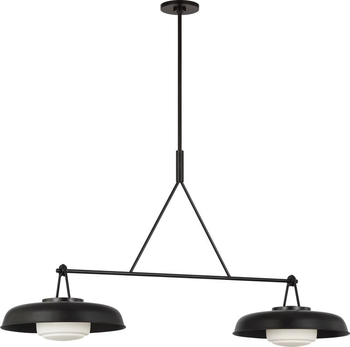 Liora Two Light Linear Chandelier in Aged Iron Visual Comfort Studio Canada