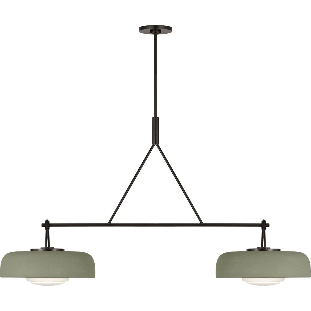 Liora Two Light Linear Chandelier in Aged Iron Visual Comfort Studio Canada