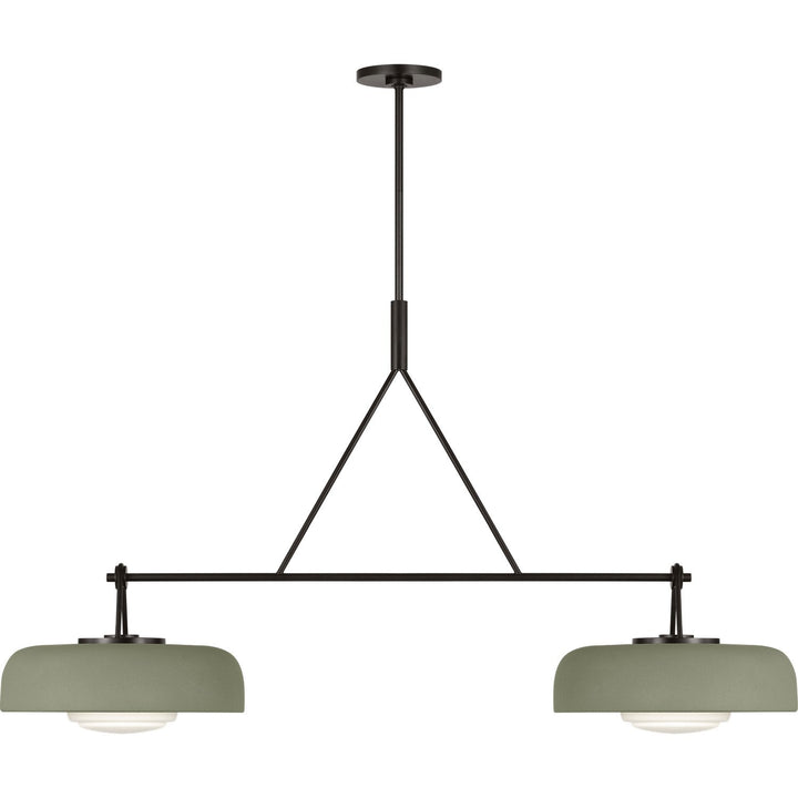 Liora Two Light Linear Chandelier in Aged Iron Visual Comfort Studio Canada