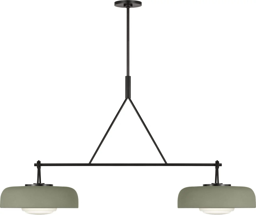 Liora Two Light Linear Chandelier in Aged Iron Visual Comfort Studio Canada