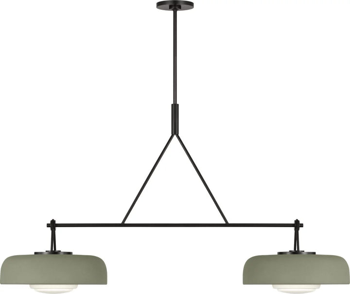 Liora Two Light Linear Chandelier in Aged Iron Visual Comfort Studio Canada