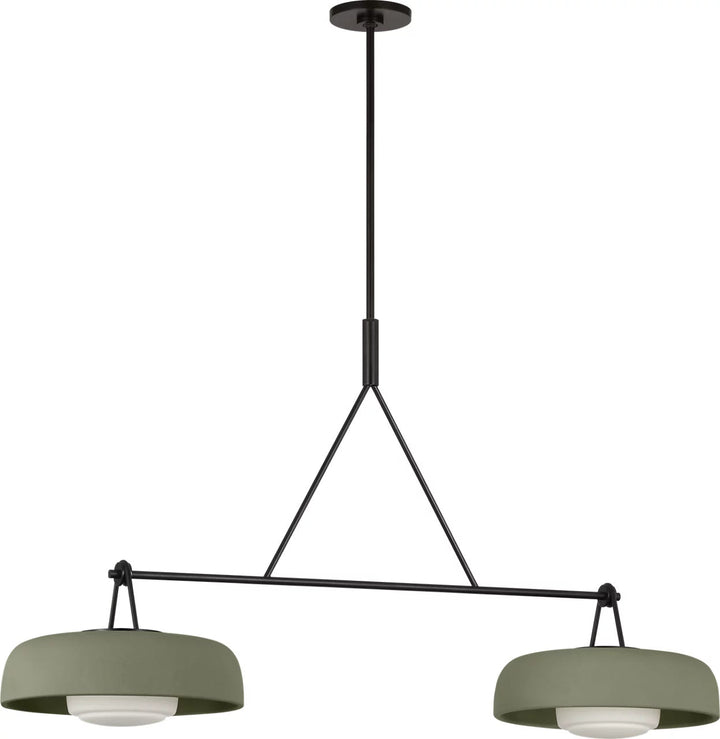 Liora Two Light Linear Chandelier in Aged Iron Visual Comfort Studio Canada