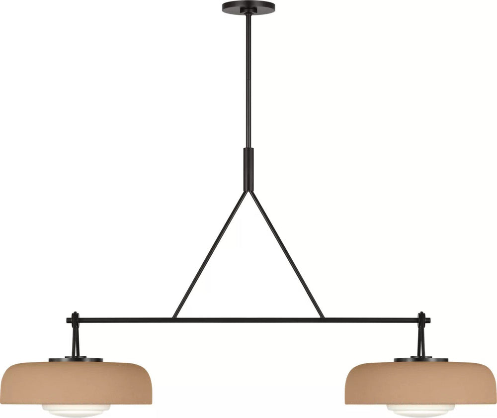 Liora Two Light Linear Chandelier in Aged Iron Visual Comfort Studio Canada