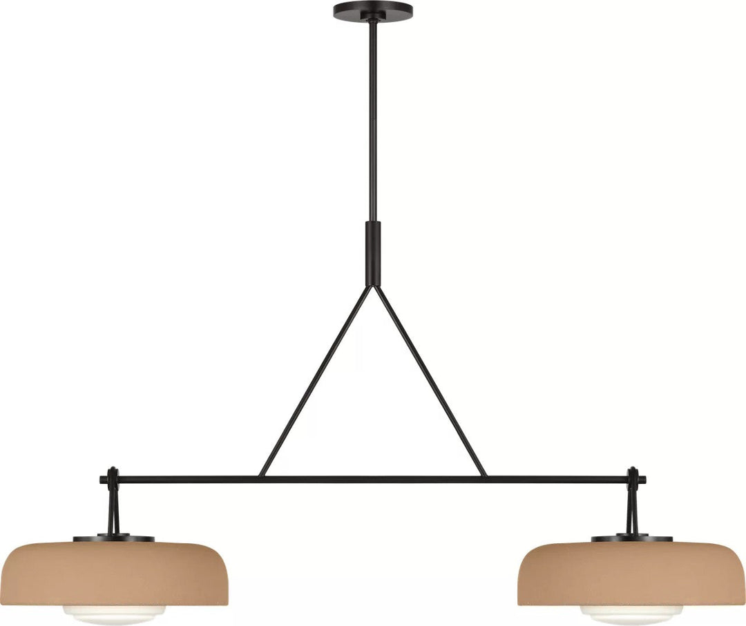 Liora Two Light Linear Chandelier in Aged Iron Visual Comfort Studio Canada