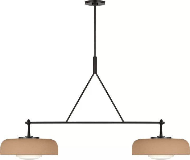 Liora Two Light Linear Chandelier in Aged Iron Visual Comfort Studio Canada