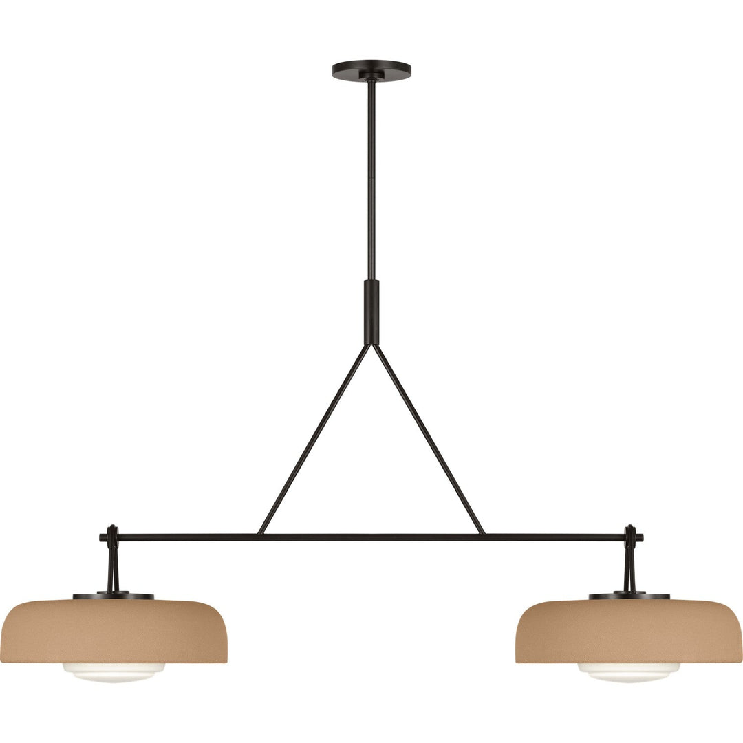 Liora Two Light Linear Chandelier in Aged Iron Visual Comfort Studio Canada