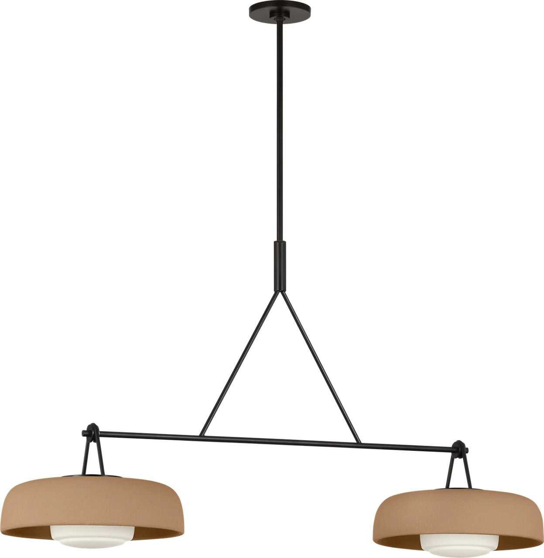 Liora Two Light Linear Chandelier in Aged Iron Visual Comfort Studio Canada