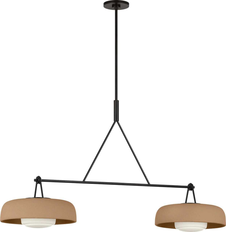 Liora Two Light Linear Chandelier in Aged Iron Visual Comfort Studio Canada