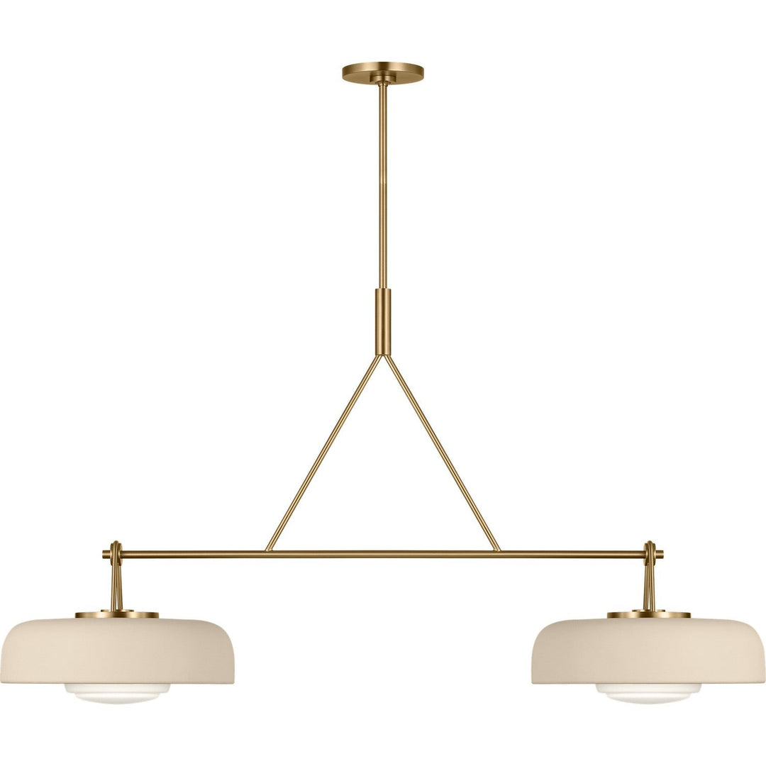 Liora Two Light Linear Chandelier in Estate Brass Visual Comfort Studio Canada