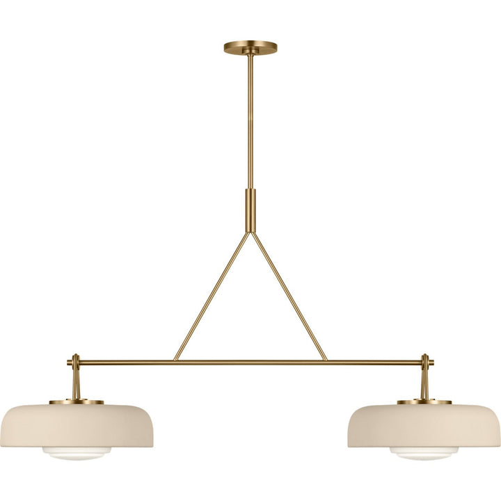 Liora Two Light Linear Chandelier in Estate Brass Visual Comfort Studio Canada