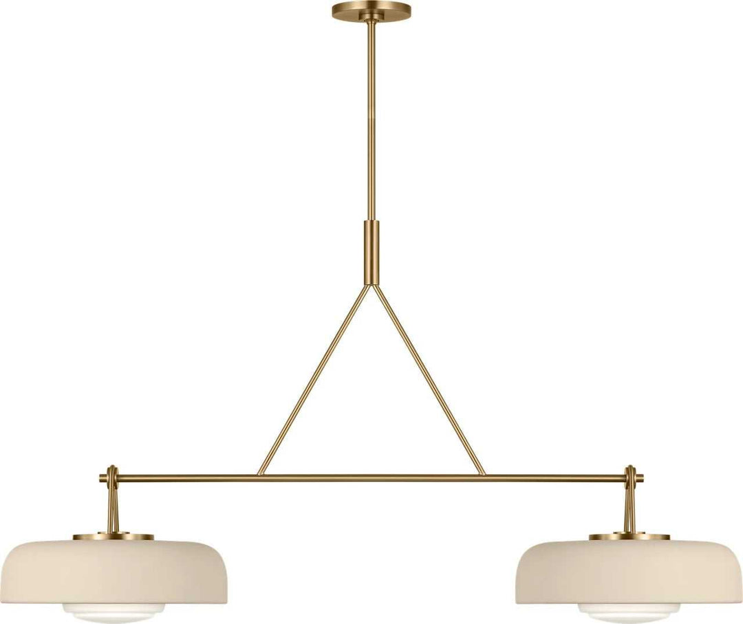 Liora Two Light Linear Chandelier in Estate Brass Visual Comfort Studio Canada