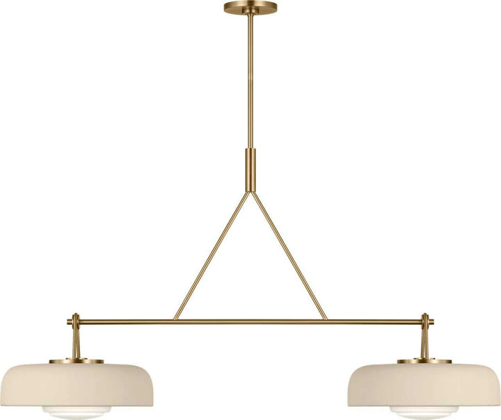 Liora Two Light Linear Chandelier in Estate Brass Visual Comfort Studio Canada