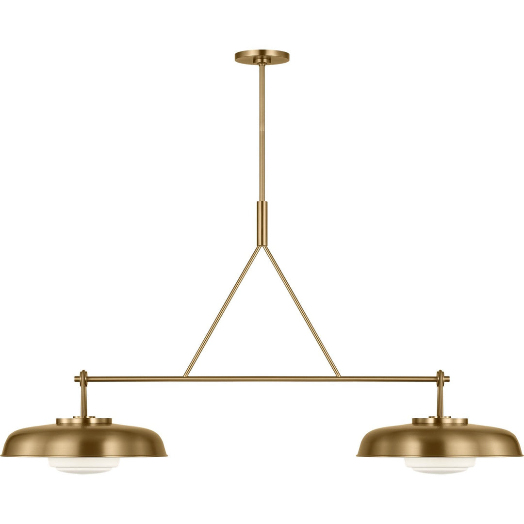 Liora Two Light Linear Chandelier in Estate Brass Visual Comfort Studio Canada