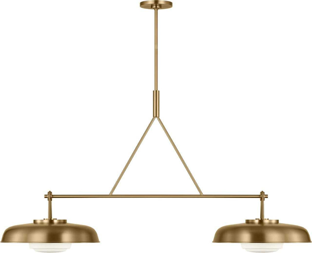 Liora Two Light Linear Chandelier in Estate Brass Visual Comfort Studio Canada