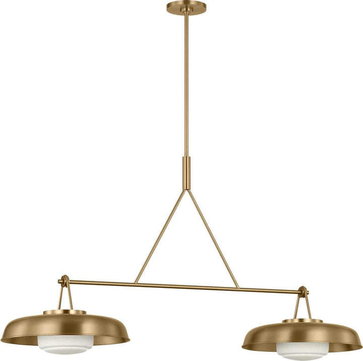 Liora Two Light Linear Chandelier in Estate Brass Visual Comfort Studio Canada