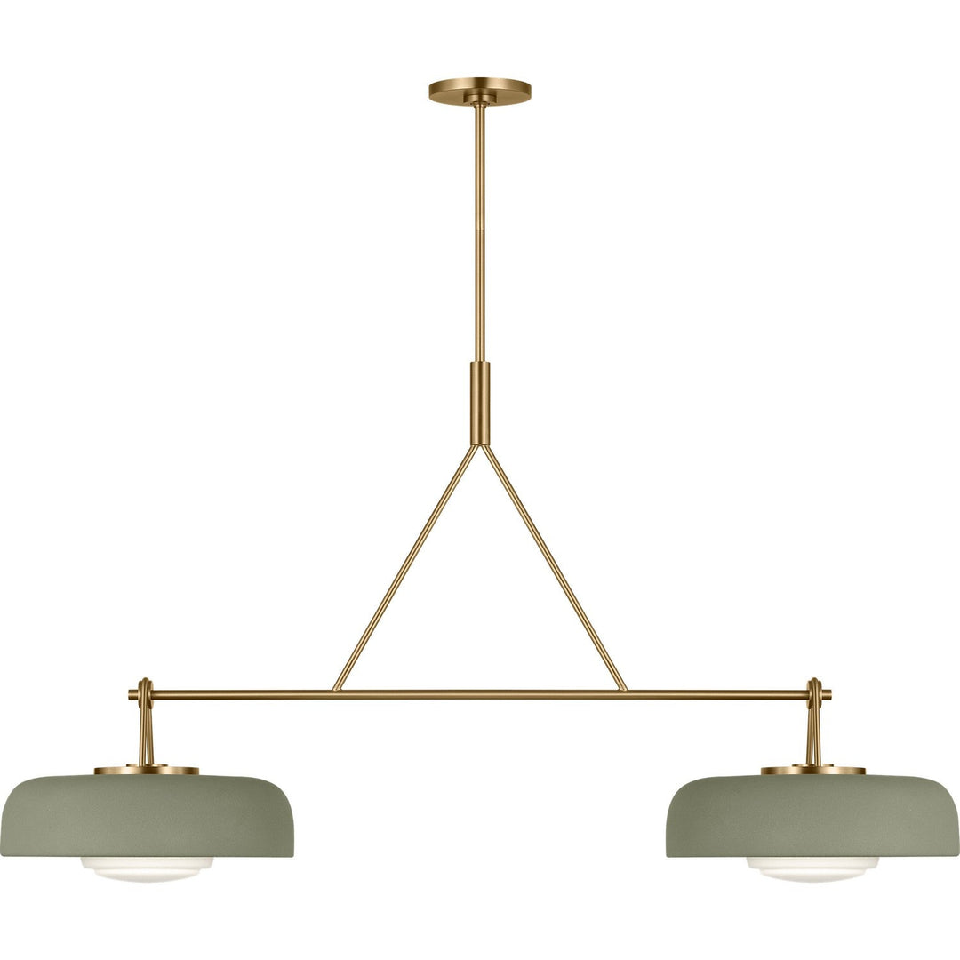 Liora Two Light Linear Chandelier in Estate Brass Visual Comfort Studio Canada