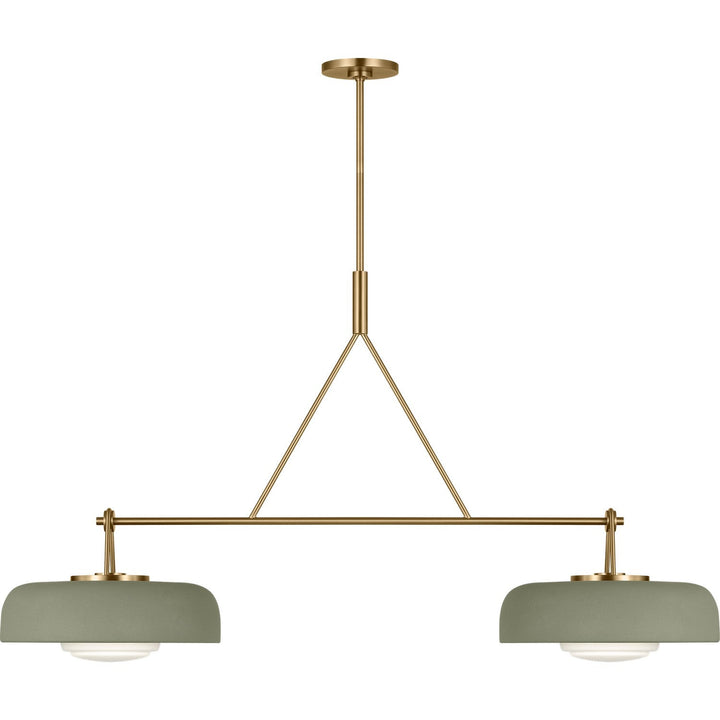 Liora Two Light Linear Chandelier in Estate Brass Visual Comfort Studio Canada